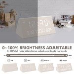 Kogonee Wooden Alarm Clock with Dimmer and Snooze