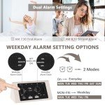 Kogonee Wooden Alarm Clock with Dimmer and Snooze