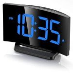 Modern Digital Alarm Clock with Blue LED Display