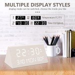Kogonee Wooden Alarm Clock with Dimmer and Snooze