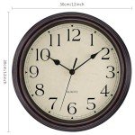 Foxtop Retro Silent Quartz Wall Clock - 12 Inch