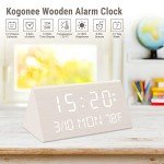 Kogonee Wooden Alarm Clock with Dimmer and Snooze