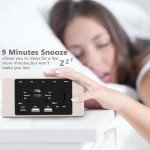 Kogonee Wooden Alarm Clock with Dimmer and Snooze