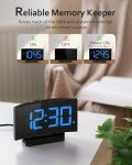 Modern Digital Alarm Clock with Blue LED Display