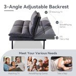 Convertible Memory Foam Sofa Bed in Black