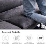 Convertible Memory Foam Sofa Bed in Black