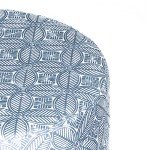 Blue Indigo Upholstered Round Storage Ottoman