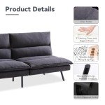 Convertible Memory Foam Sofa Bed in Black