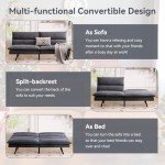 Convertible Memory Foam Sofa Bed in Black