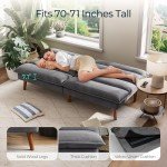Dark Grey Corduroy Futon Sofa Bed for Small Spaces