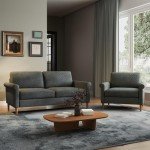 Vesgantti 65" Grey Mid Century Loveseat Sofa