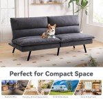 Convertible Memory Foam Sofa Bed in Black