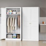 MIIIKO 72" Metal Wardrobe Closet with 2 Doors