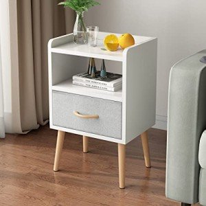 Modern Mid Century Nightstand with Storage Drawer