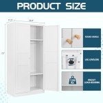 MIIIKO 72" Metal Wardrobe Closet with 2 Doors