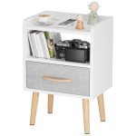 Modern Mid Century Nightstand with Storage Drawer