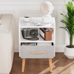 Modern Mid Century Nightstand with Storage Drawer