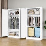 MIIIKO 72" Metal Wardrobe Closet with 2 Doors