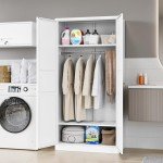 MIIIKO 72" Metal Wardrobe Closet with 2 Doors