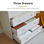 Modern 2-Door White Wardrobe Armoire with Drawers