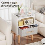 Modern Mid Century Nightstand with Storage Drawer