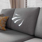 HONBAY Grey Convertible L-Shaped Sectional Sofa