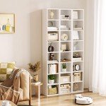 8-Tier Slim Media Tower Storage Cabinet – White