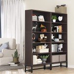 Tribesigns 5-Tier Tall Bookshelf Organizer in Sandalwood