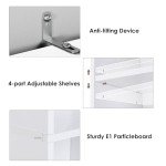 8-Tier Slim Media Tower Storage Cabinet – White