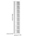 8-Tier Slim Media Tower Storage Cabinet – White