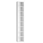 8-Tier Slim Media Tower Storage Cabinet – White