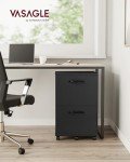 VASAGLE 2-Drawer Rolling File Cabinet - Matte Black