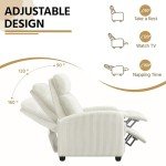 Beige Adjustable Corduroy Recliner Chair