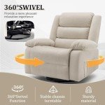 Beige 360° Swivel Massage Recliner Chair