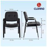 CLATINA Black Guest Chairs with Padded Armrests - 4 Pack