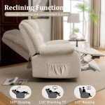 Beige 360° Swivel Massage Recliner Chair