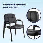 CLATINA Black Guest Chairs with Padded Armrests - 4 Pack