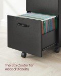 VASAGLE 2-Drawer Rolling File Cabinet - Matte Black