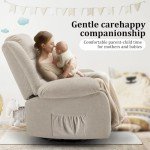 Beige 360° Swivel Massage Recliner Chair