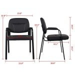 CLATINA Black Guest Chairs with Padded Armrests - 4 Pack