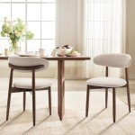 6 Modern Beige Fabric Dining Chairs Set