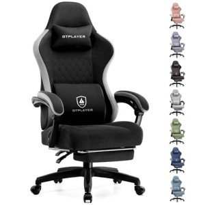 Ergonomic Gaming Chair with Footrest and Lumbar Support