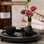 Beaded Black Wooden Coffee Table Decorative Tray