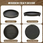 Beaded Black Wooden Coffee Table Decorative Tray