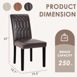 Modern PU Leather Dining Chairs Set of 6