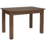 Rustic Brown Solid Wood Dining Table for 4