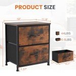 Sweetcrispy Set of 2 Nightstands with Storage Drawers