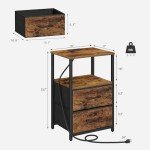 TUTOTAK Charging End Tables with USB Ports