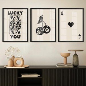 Set of 3 Retro Poker Wall Art Prints