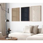 Boho Modern Abstract Canvas Wall Art Set